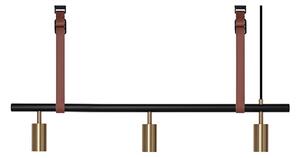 Rubn - Long John 3 Black/Brass / Brown Leather - Takkronor - Niclas Hoflin - Guld,Svart
