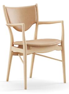 House of Finn Juhl - 46 Armchair, Clear oiled oak, Leather Group 4 Vegetal - 90 Nature - Matstolar - Finn Juhl - Beige,Träfärgad - Läder/Trä