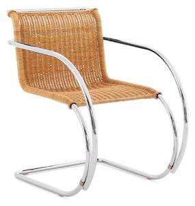 Knoll - MR Armchair - Rattan/ Chrome frame - Matstolar - Ludwig Mies van der Rohe - Träfärgad - Naturmaterial