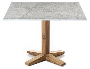 Gervasoni - Jeko 35 100x100cm - Matbord utomhus - Paola Navone - Träfärgad,Vit - Trä/Sten