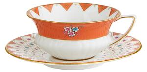 Wedgwood - Wonderlust Peony Diamond Teacup Saucer - Tekoppar - Flerfärgad