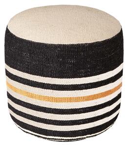 Nanimarquina - Kilim Pouf 2Rug - Sittpuffar - Nani Marquina,Marcos Catalán - Svart,Vit,Gul - Trä/Skum/Ull