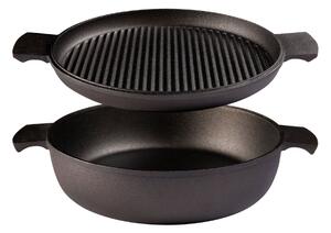 Skeppshult - Grytstapel 2 Delar - Traktörpanna + Grillpanna 27 cm - Stekpannor - Torkel Dahlstedt - Svart