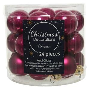 Decoris Mini julgranskulor Glas Lila - 24 st