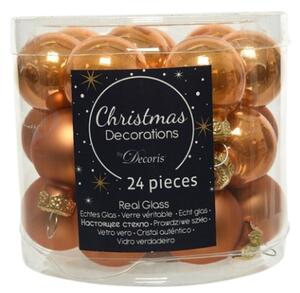 Decoris Mini julgranskulor Glas Brun - 24 st