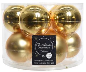Decoris Julgranskulor Glas Guld - 10 st