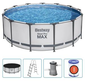 Bestway Pool med tillbehör Steel Pro MAX rund 396x122 cm