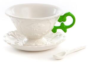 Seletti - I-Wares Set In Porcelain With Coloured Handles - Green - Tekoppar - Selab - Grön,Vit