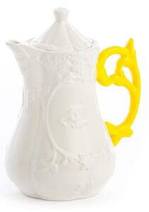 Seletti - I-Wares Teapot In Porcelain Ø 13 cm H 23 cm With Col. Handles - Yellow - Tekannor - Selab - Porslin