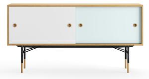House of Finn Juhl - Sideboard Without Tray Unit, Dark oiled oak, White/Light Blue, Black Steel - Skänkar och sideboards - Finn Juhl - Flerfärgad - Metall/Trä