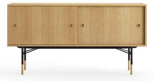 House of Finn Juhl - Sideboard Without Tray Unit, Dark oiled oak Veneer, Black Steel - Skänkar och sideboards - Finn Juhl - Träfärgad - Metall/Trä
