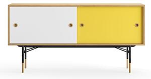 House of Finn Juhl - Sideboard Without Tray Unit, Dark oiled oak, White/Yellow, Black Steel - Skänkar och sideboards - Finn Juhl - Flerfärgad - Metall/Trä