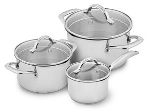 Scanpan - STS Grytset 3-delar Kastrull 1,8 L, Gryta 3,4 L och 4,8 L - Grytor och kastruller - Silver