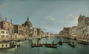 (1697-1768) Canaletto - Konsttryck The Grand Canal in Venice with San Simeone Piccolo and the Scalzi church, (40 x 24.6 cm)