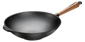 Skeppshult - Wok 30 cm, 3,5 L med Valnötshandtag - Stekpannor - Svart