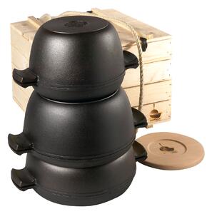 Skeppshult - Grytstapel 6 Delar Förpackat I Stor Trälåda - Grytor och kastruller - Torkel Dahlstedt - Svart