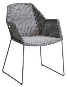 Cane-Line - Breeze Karmstol, Light Grey, Utan dyna,Cane-Line Fiber - Matstolar utomhus - Strand+Hvass - Grå - Metall/Textilmaterial/Syntetiskt