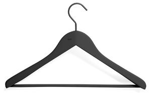 HAY - Soft Coat Hanger Wide Med Stång 4-pack - Klädhängare - Svart