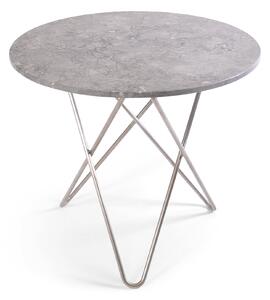 OX Denmarq - O Dining Table Ø80, Stainless Steel Frame, Top: Grey Marble - Matbord - Dennis Marquart - Grå - Metall/Sten
