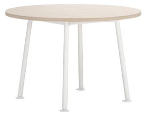 Massproductions - Landa Table - H730, Round D1100, Oak Veneer - White - Matbord - Chris Martin - Vit - Trä