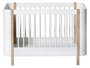 Oliver Furniture - Wood Mini+ Cot Bed Incl. Junior Kit, White/Oak - Spjälsängar och barnsängar - Søren Rørbæk - Vit - Trä