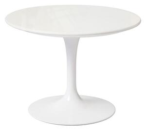Knoll - Saarinen Low Round Table For Outdoor, H: 36 cm, Ø 51 cm, Vitt underrede - Soffbord utomhus - Eero Saarinen - Vit - Metall/Plast