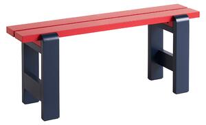 HAY - Weekday Bench Duo / Wine Red Benchtop / Steel Blue Frame - Trädgårdsbänkar - Hannes & Fritz - Röd,Blå - Trä
