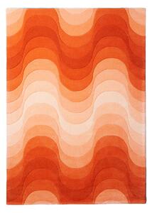 Verpan - Wave Rug 170x240, Orange, 100% New Zealand Wool, Hand tufted - Ullmattor - Verner Panton - Orange