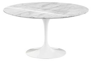 Knoll - Saarinen Round Table - Matbord, Ø 137 cm, Vitt underrede, skiva i matt Statuarietto marmor - Matbord - Eero Saarinen