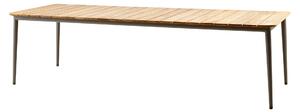 Cane-Line - Core Matbord, 274x90, Taupe,Bordsskiva: Teak, Stomme: Aluminium - Matbord utomhus - Foersom & Hiort-Lorenzen MDD - Beige - Metall/Trä