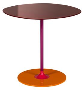 Kartell - Thierry Table Medium, Burgundy - Sidobord - Piero Lissoni - Röd - Glas/Metall