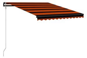 Infällbar markis med vindsensor & LED 350x250 cm orange och - Orange