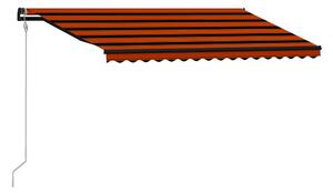 Infällbar markis med vindsensor & LED 400x300 cm orange & br - Orange