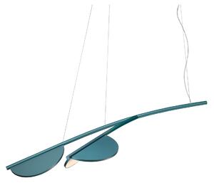 Flos - Almendra Organic, S2 Y Short, Bay Blue Metallized - Pendellampor - Patricia Urquiola - Blå