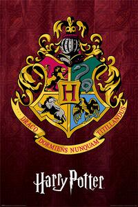 Poster, Affisch Harry Potter - Hogwarts School Crest, (61 x 91.5 cm)