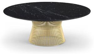 Knoll - Platner soffbord 18k guld, Ø 91,5 cm, skiva i svart Marquina marmor - Soffbord - Warren Platner - Guld - Metall/Sten