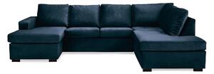 NEW YORK U-soffa Large Höger Sammet Midnattsblå -