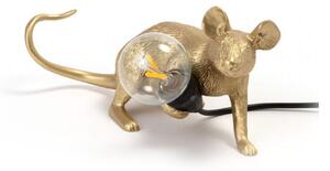 Seletti - Mouse Lamp Lying Down Gold - Bordslampor - Marcantonio Raimondi Malerba - Guld