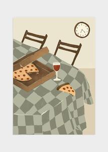 Pizza & wine poster - 21x30
