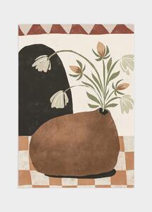 Brown flower vase poster - 21x30