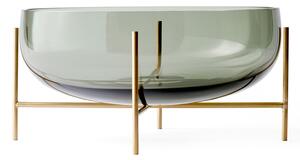 Audo Copenhagen - Echasse serveringsskål Smoke/Brushed Brass Large - Serveringsskålar - Theresa Rand - Glas/Metall