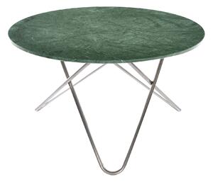 OX Denmarq - Big O Table, Stainless Steel Frame, Top: Green Marble - Matbord - Dennis Marquart - Grön - Metall/Sten