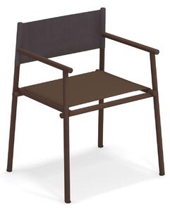 EMU - Terramare Armchair, Corten, Seat: Emu-Tex, Rust, Back: Eco-Leather, Brown - Matstolar utomhus - Alfredo Chiaramonte,Marco Marin - Brun - Läder/Metall