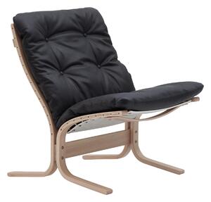 LK Hjelle - Siesta Classic Low Vintage Black Soft 421 - Fåtöljer - Ingmar Relling - Svart - Läder/Naturmaterial/Trä