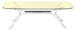 Kartell - Blast Coffee Table 4096 130x80, Crystal-Chrome, Yellow - Soffbord - Philippe Starck - Guld - Metall/Syntetiskt