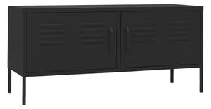 Tv-bänk svart 105x35x50 cm stål - Svart