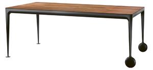 Magis - Big Will Extending table Black aluminium frame/Walnut top/Black leaves - Matbord - Philippe Starck - Svart - MDF/Metall/Trä