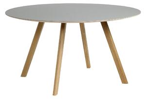 HAY - CPH25 2.0 Table Lacquered Oak Frame Ø140 X H74 Off-White Linoleum Tabletop Lacquered Edge - Matbord - Ronan & Erwan Bouroullec - Vit - Trä