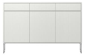 Englesson - Line skänk 3 dörrar hög vit med silvergå benställning - Skänkar och sideboards - MDF/Metall