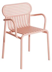 Petite Friture - Week-End Chair With Armrests, Blush - Balkong- och caféstolar - Studio Brichet-Ziegler - Rosa - Metall